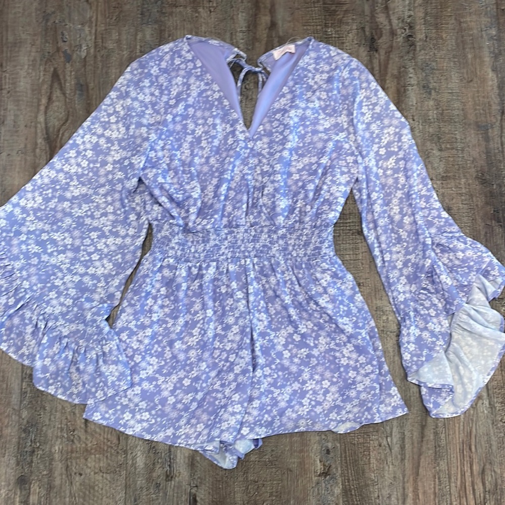 Brand New Lavendar/White Romper from Pink Lily
